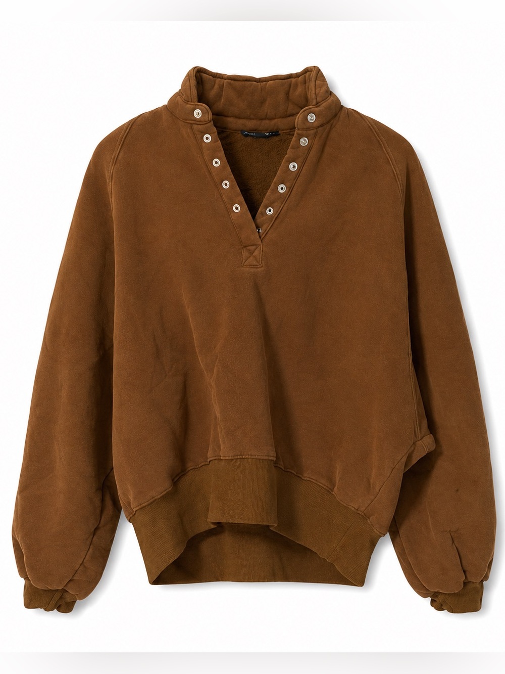 Dry Goods Brown Snap-Button Pullover Hoodie